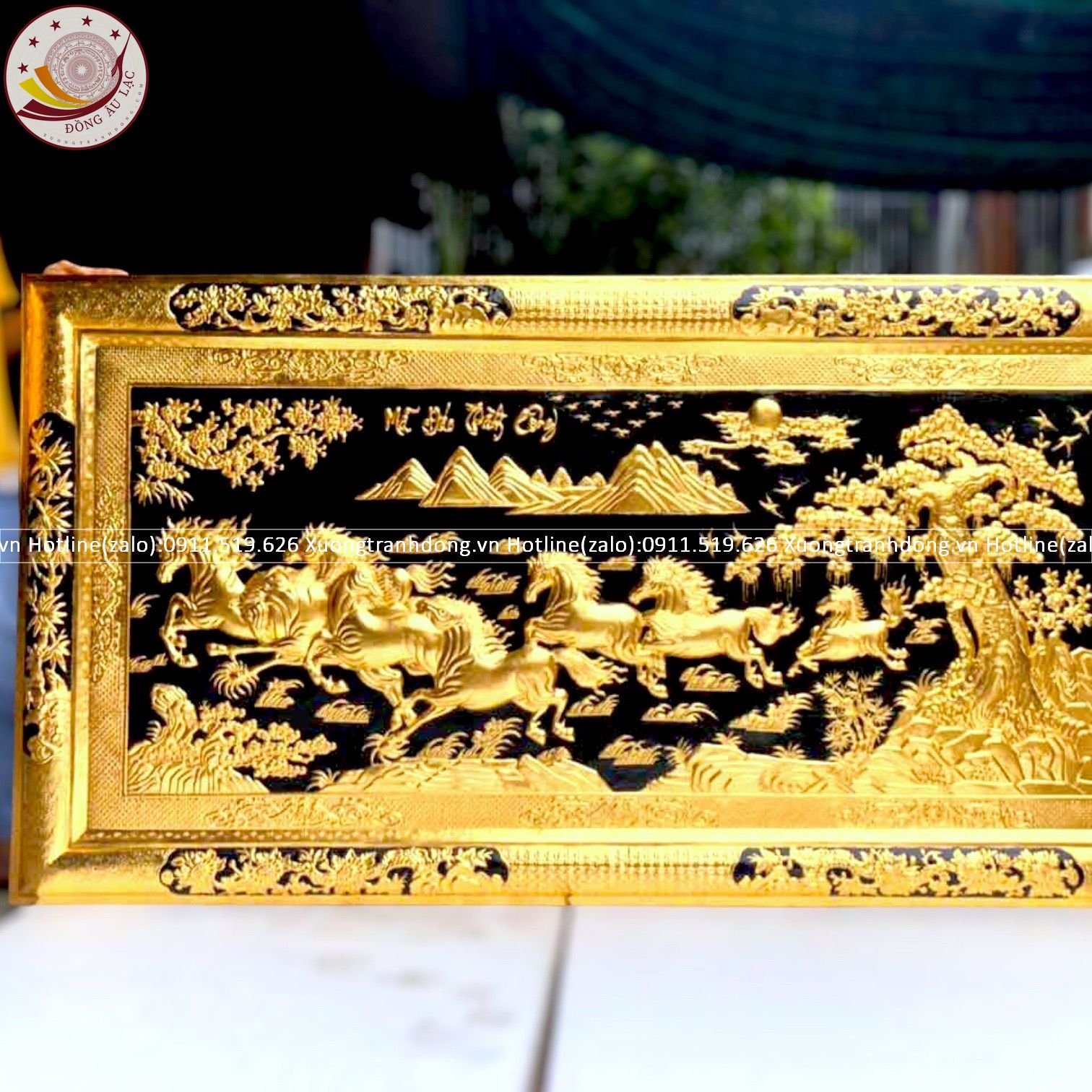 tranh ma dao thanh cong bang dong vang dat vang khung dong kt 2m3x1m2 xuong tranh dong