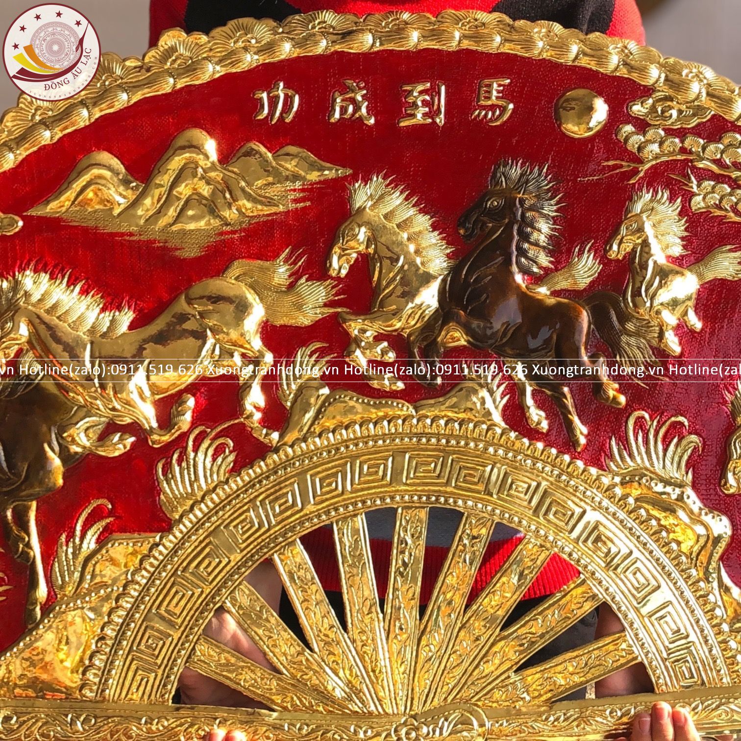 tranh quat ma dao thanh cong bang dong vang kt 1m2x60cm xuong tranh dong