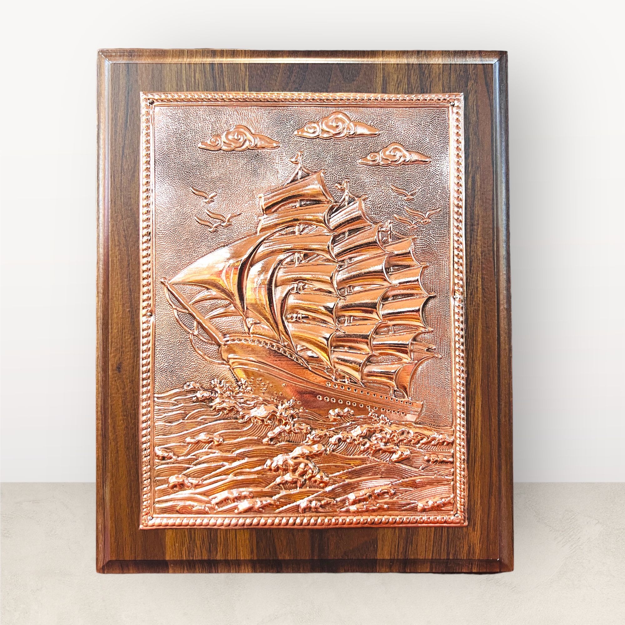 tranh qua tang thuan buom xuoi gio dong do kich thuoc 20x25cm mau 1 xuong tranh dong