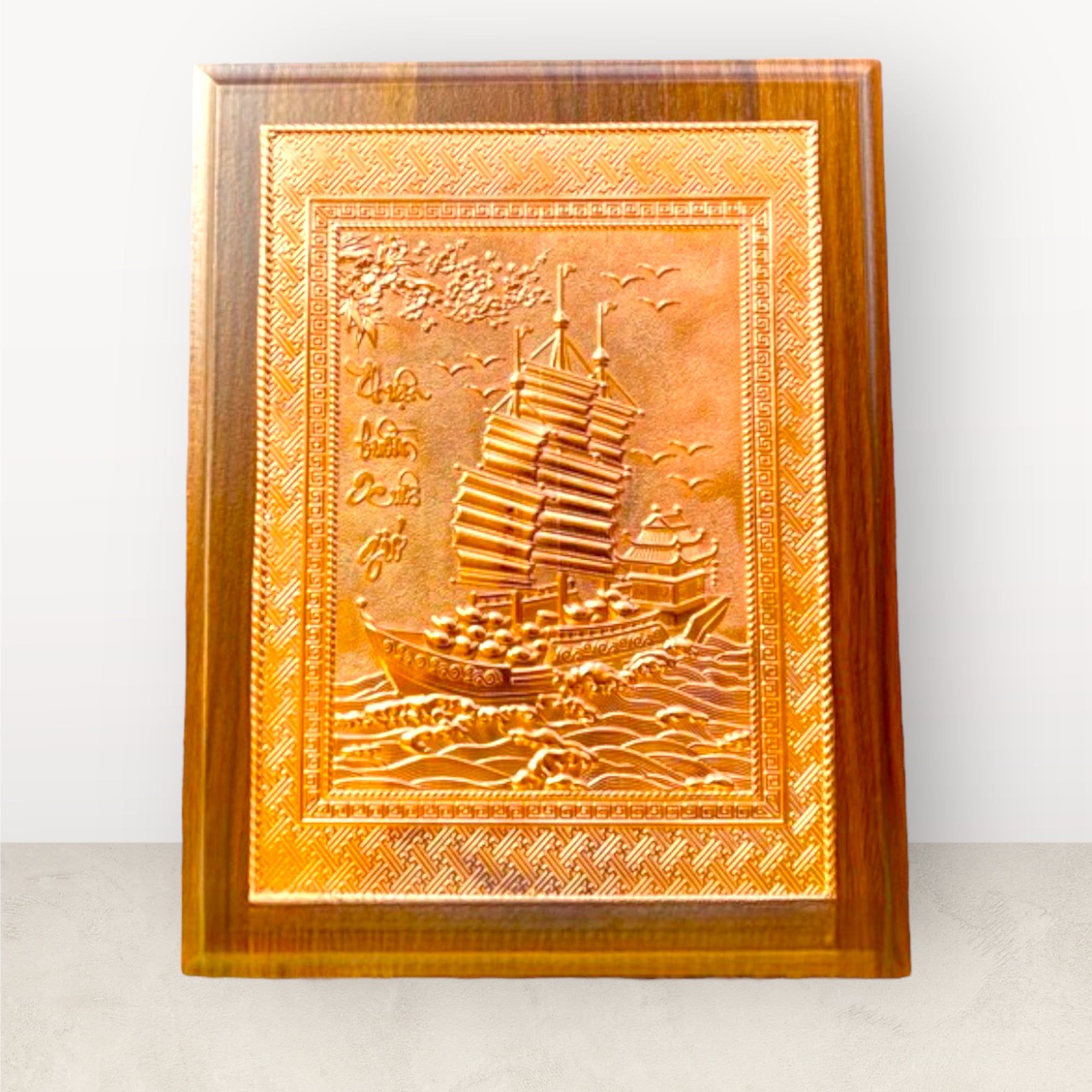 tranh qua tang thuan buom xuoi gio dong do kich thuoc 24x32cm mau 2 xuong tranh dong