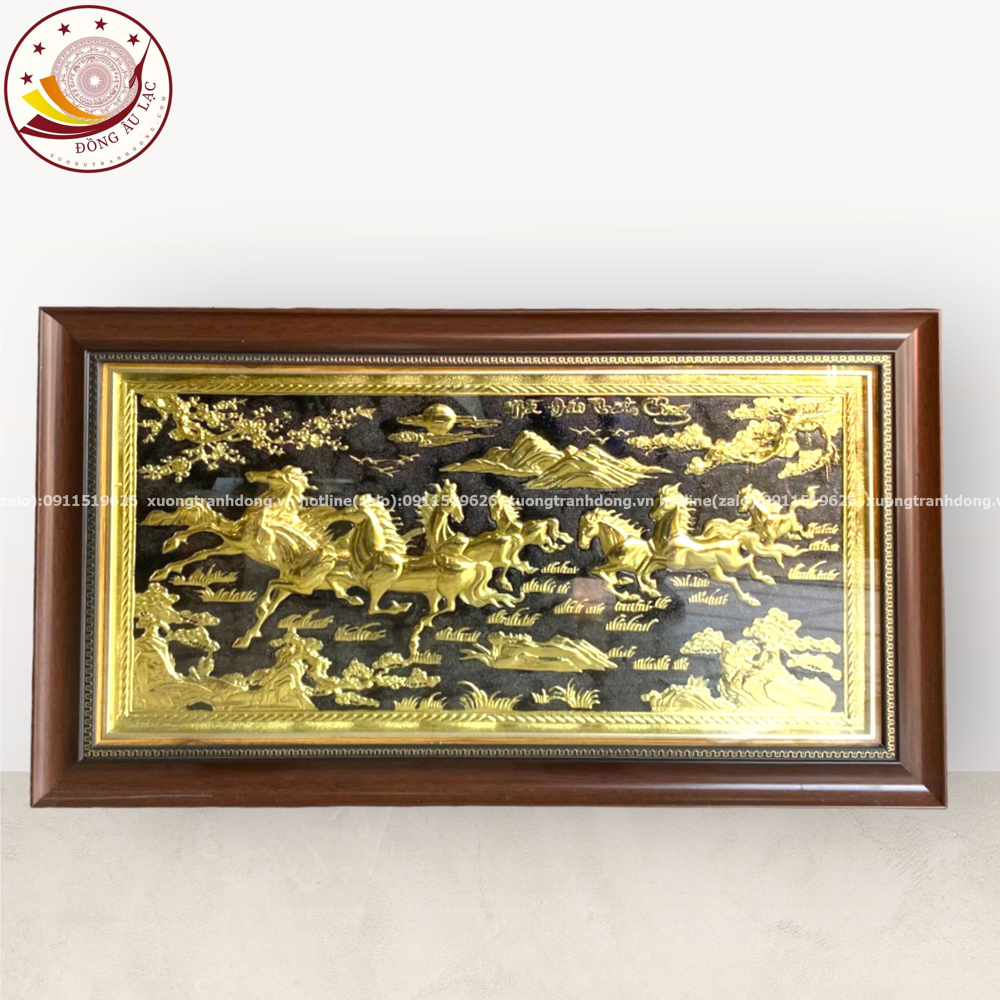 tranh qua tang ma dao thanh cong dong vang nen den kich thuoc 38x68cm xuong tranh dong