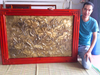 tranhhoasendongvanggiaco1m15x1m15xuongtranhdong