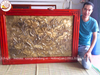 tranhhoasendongvanggiaco1m15x1m15xuongtranhdong