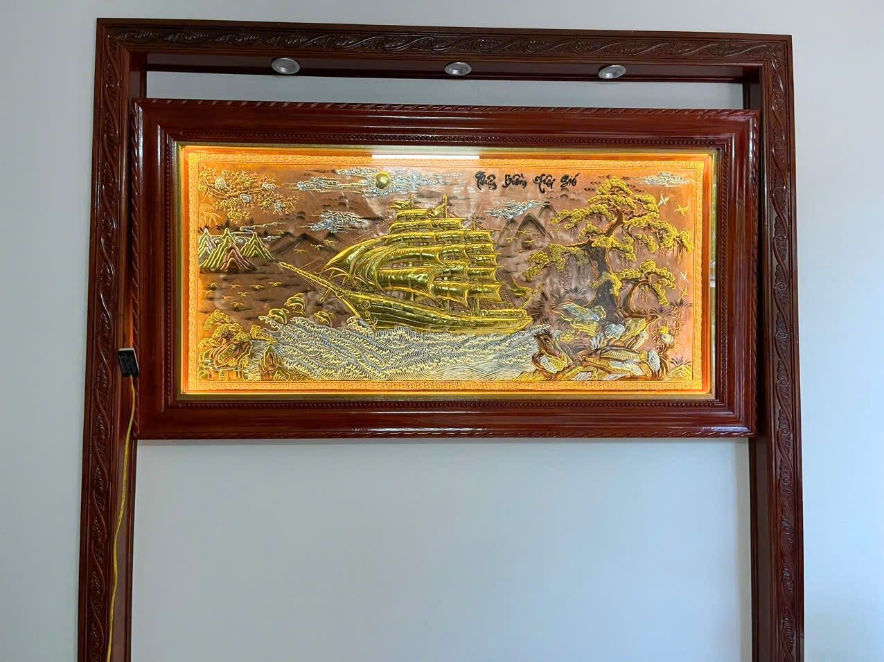 tranh thuan buom xuoi gio bang dong do xuoc dat kt 1m20x2m30 xuong tranh dong