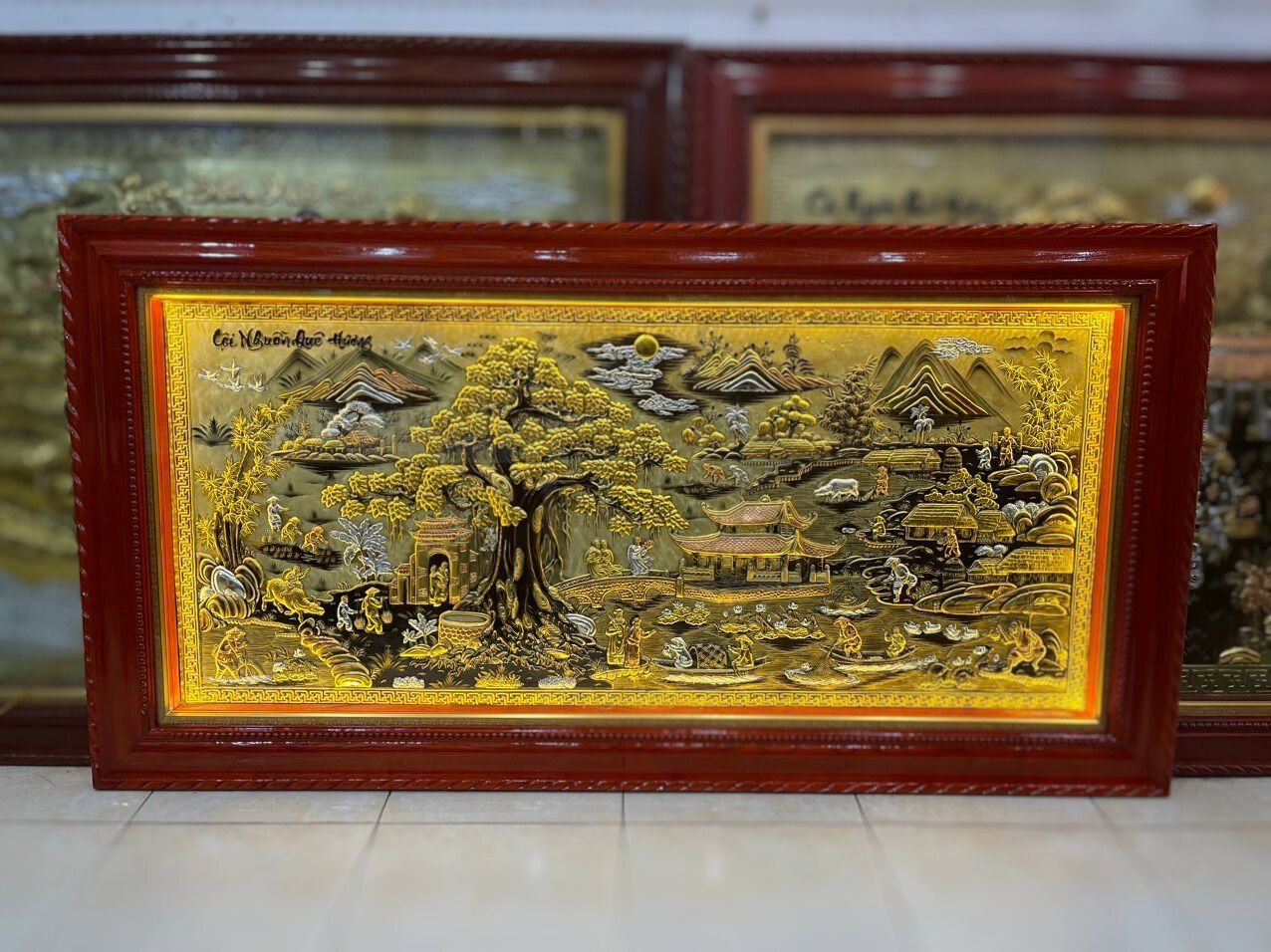 tranh coi nguon que huong bang dong vang dat vang bac kt 2m3x1m2