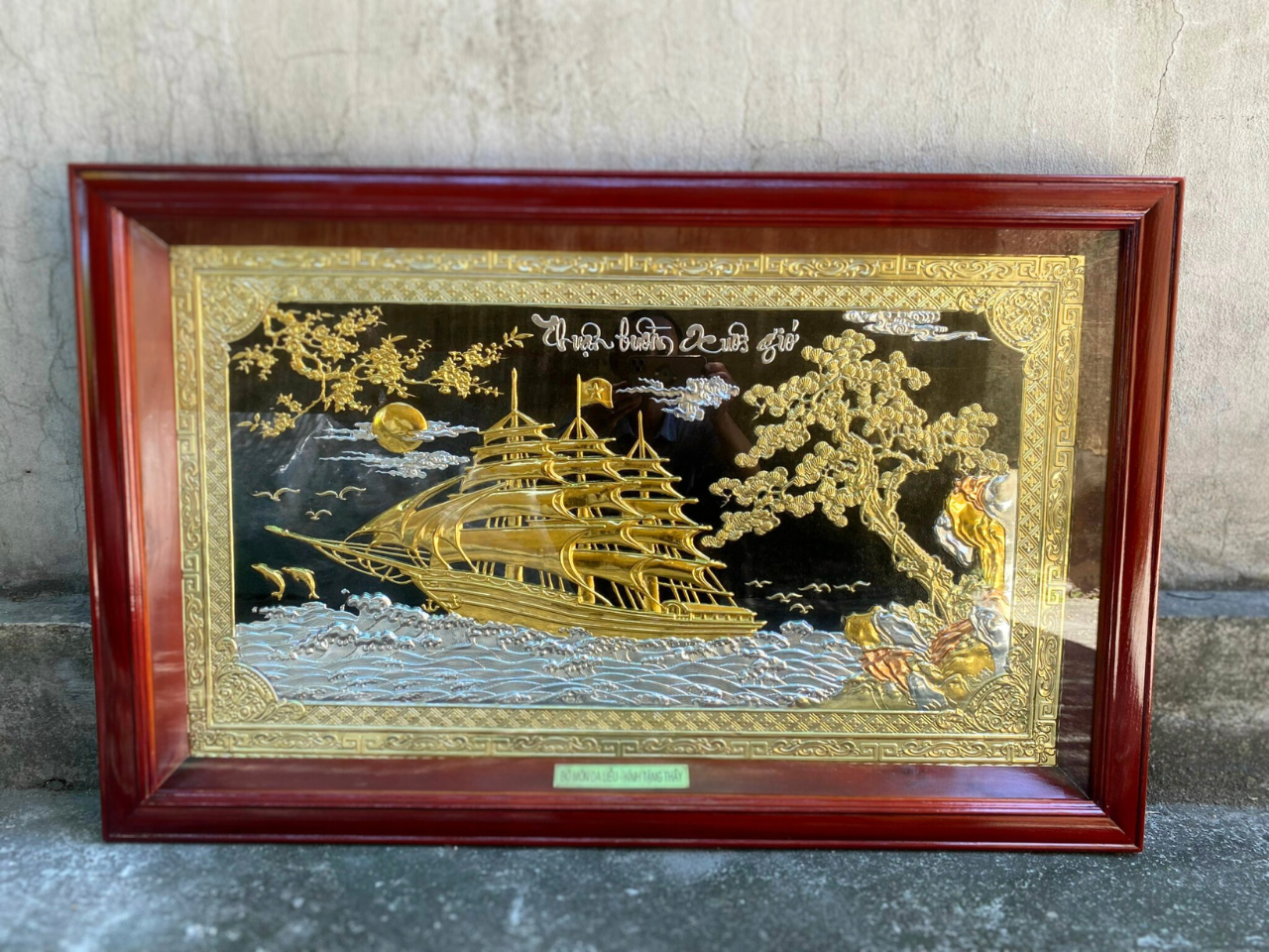 tranh thuan buom xuoi gio bang dong vang dat vang bac kt 68cmx108cm xuong tranh dong