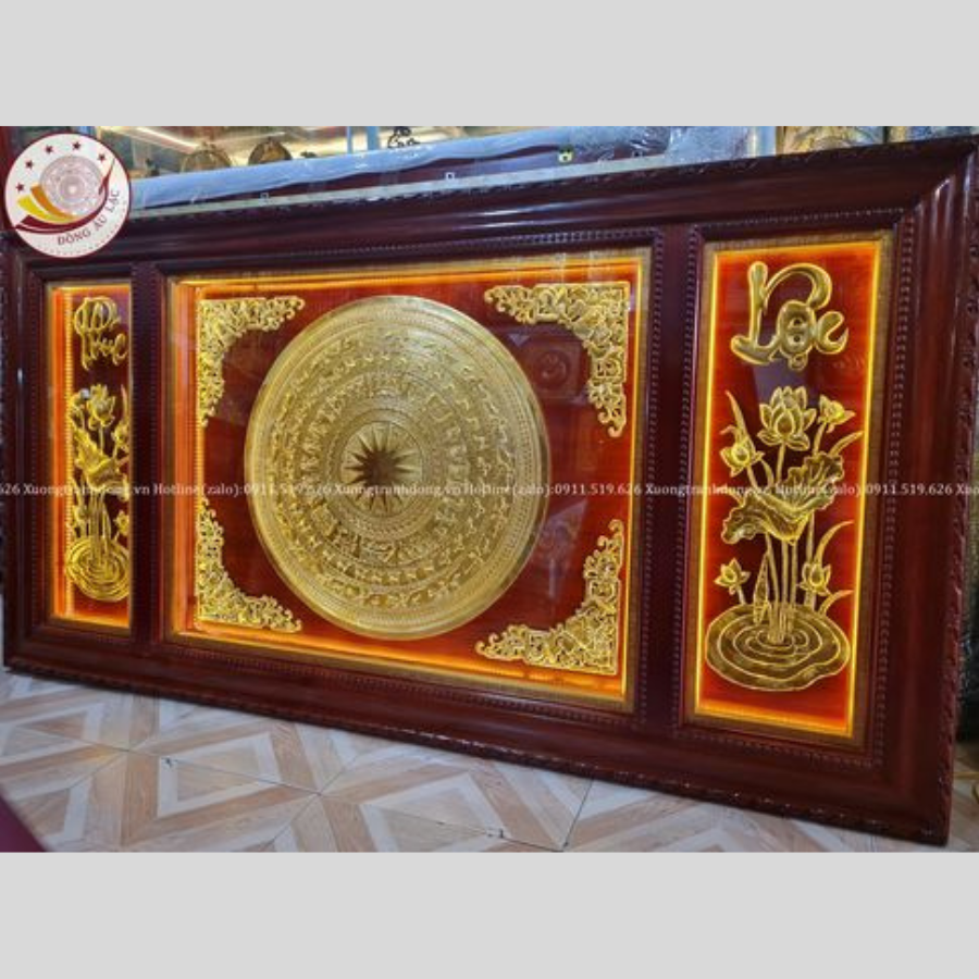 tranh trong dong phuc loc dong vang dat vang kich thuoc 2m3x1m2 xuong tranh dong