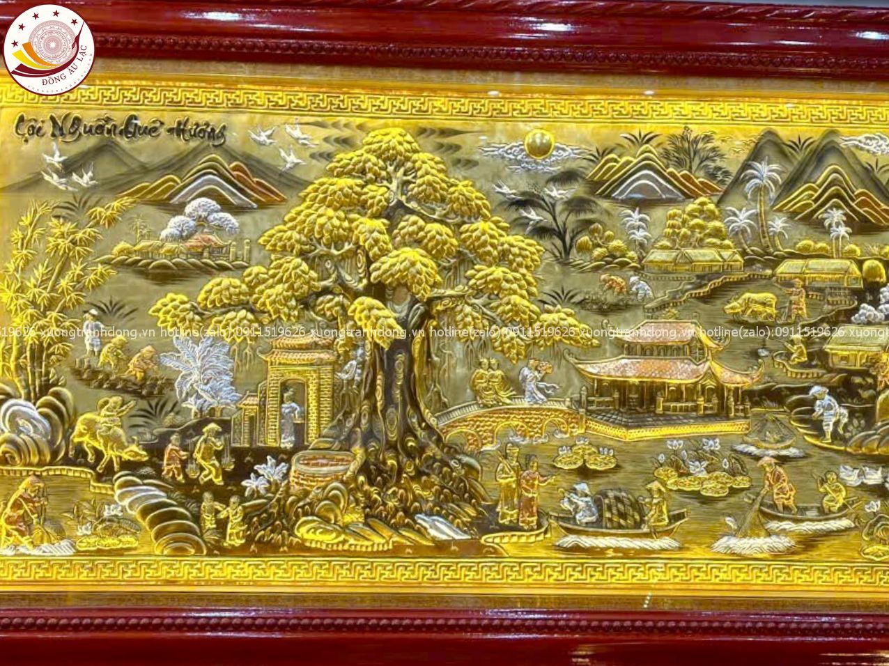 tranh coi nguon que huong dong vang nen xuoc dat vang bac 90cmx170cm mau 1 xuong tranh dong