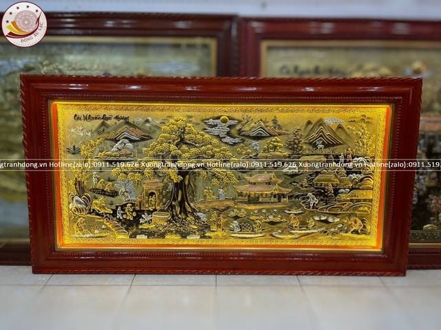 tranh coi nguon que huong bang dong vang dat vang bac kt 2m3x1m2