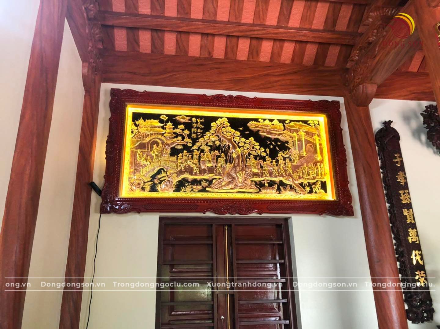 tranh dong que bang dong do dat vang kich thuoc 2m3x1m2