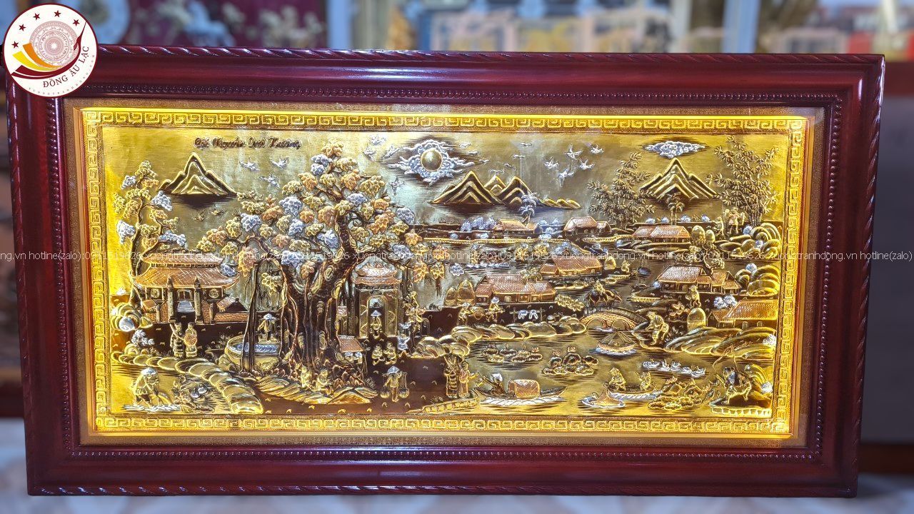 tranh coi nguon que huong dong vang dat vang bac kich thuoc 1m7x90cm xuong tranh dong