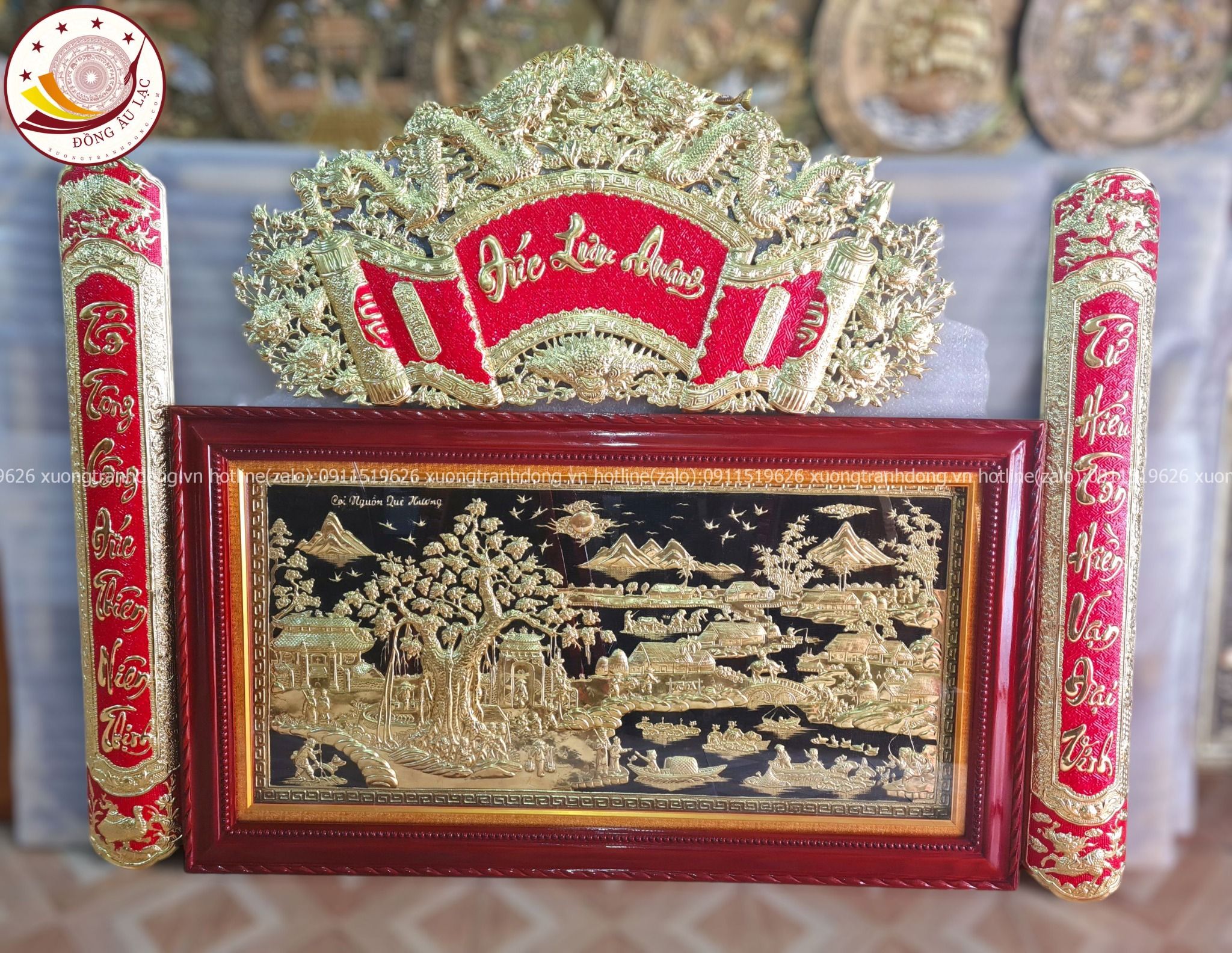 tranh coi nguon que huong dong vang dat vang1m7x90cm xuong tranh dong