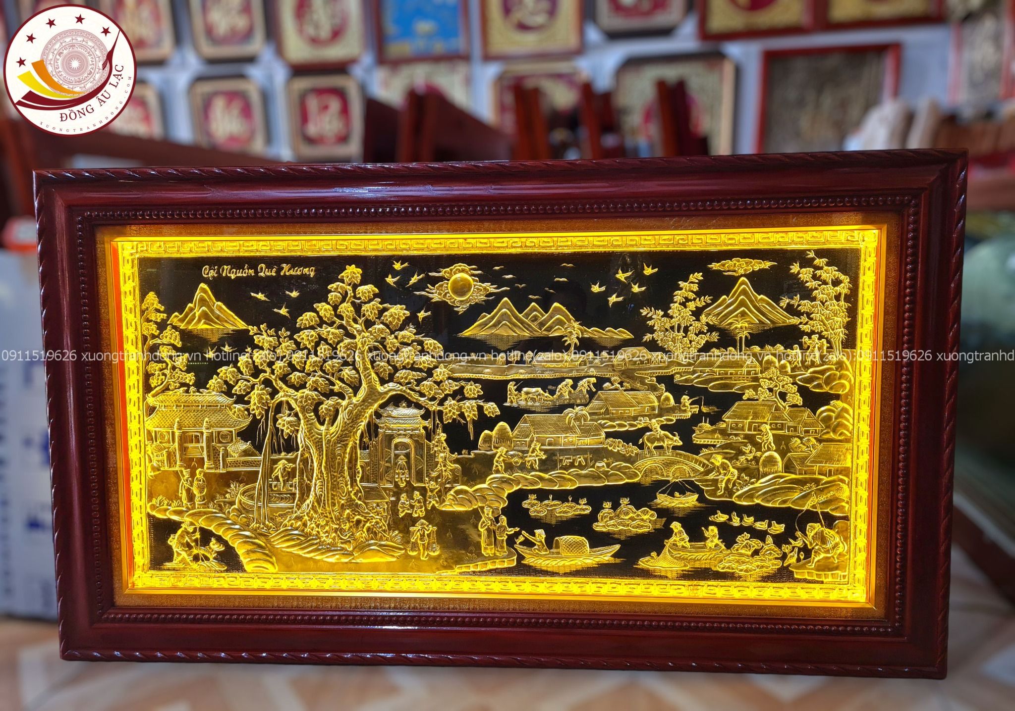 tranh coi nguon que huong dong vang dat vang1m7x90cm xuong tranh dong