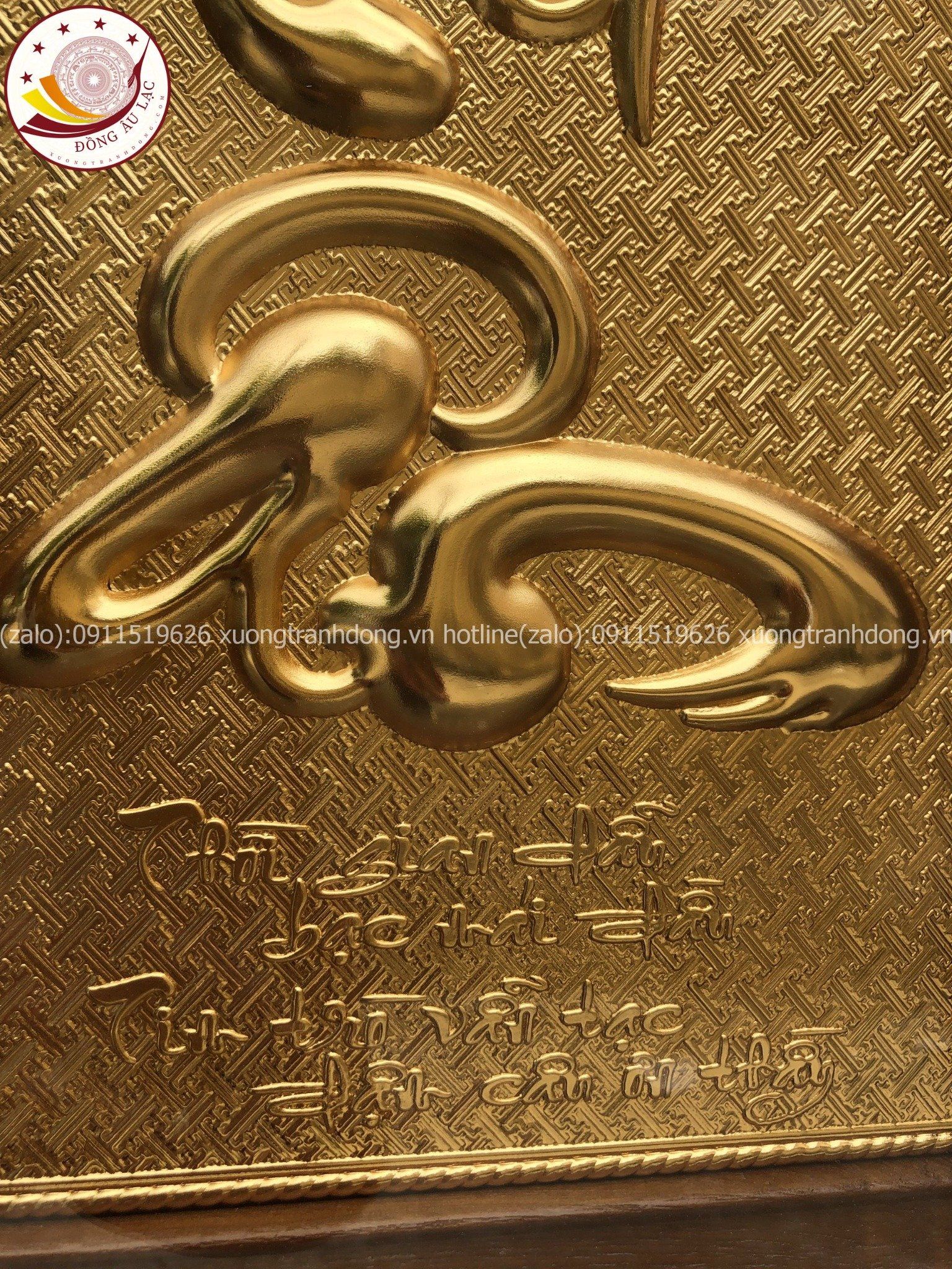 tranh qua tang chu tri an bang dong vang ma vang 24k kich thuoc 28x38cm mau 1 xuong tranh dong