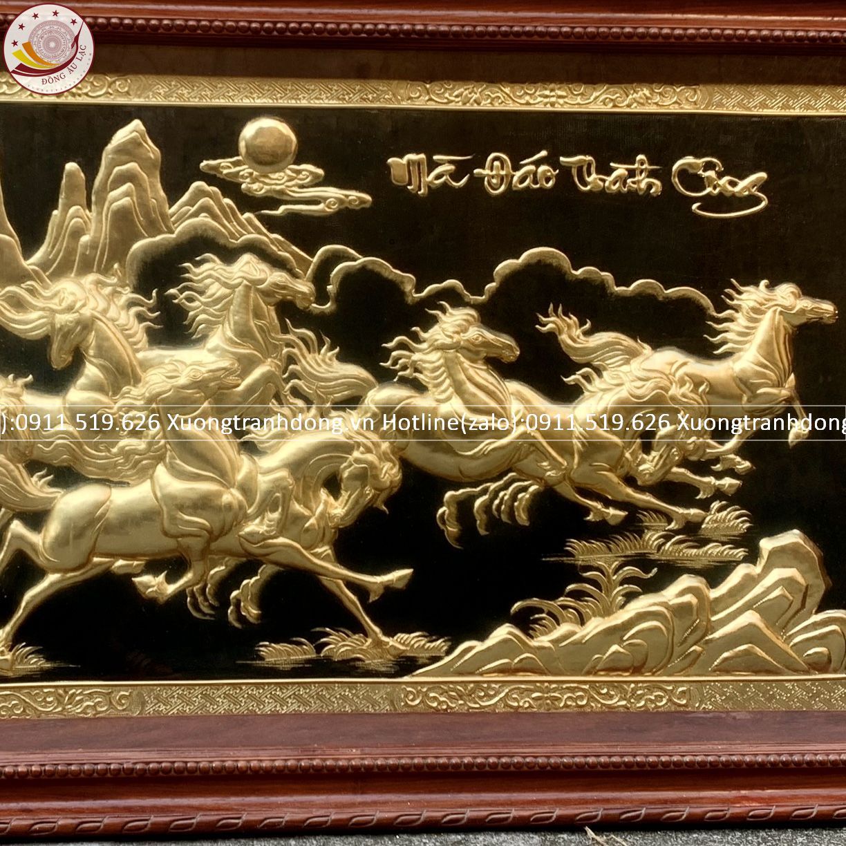 tranh ma dao thanh cong bang dong vang ma vang 24k khung go huong kich thuoc 1m55x88cm xuong tranh dong