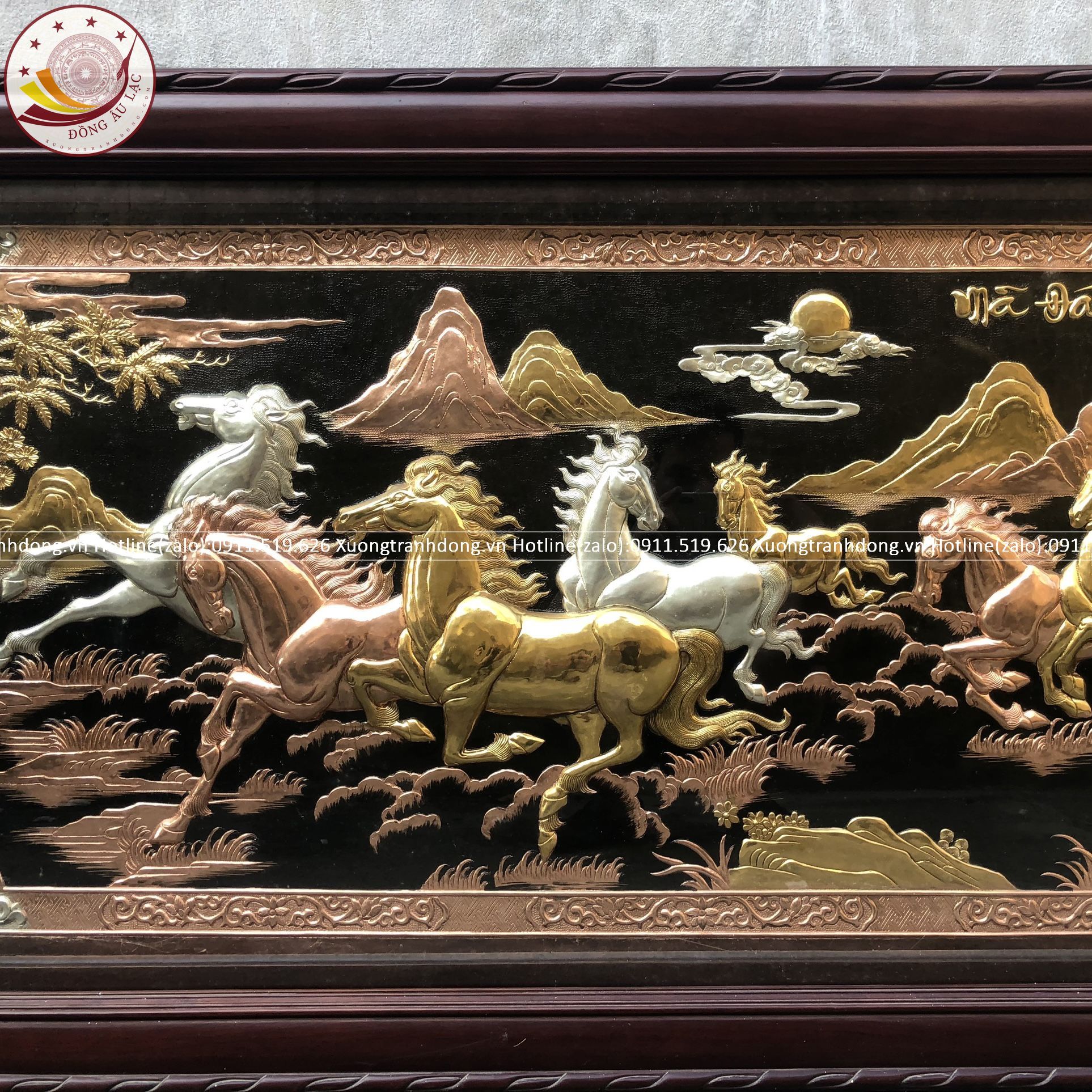 tranh ma dao thanh cong bang dong do dat vang bac khung go gu kich thuoc 1m55x88cm xuong tranh dong
