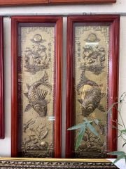 tranh ly ngu vong nguyet bang dong vang kich thuoc 40x120cm mau gia co