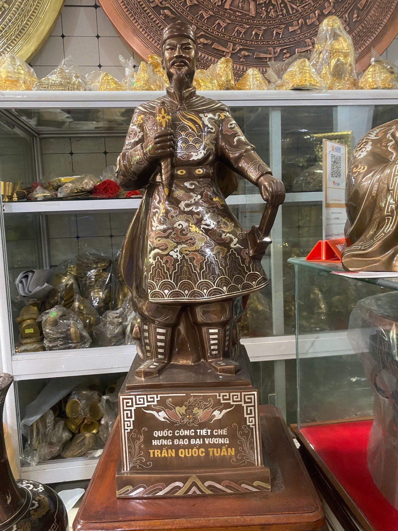 tuong tran quoc tuan dong do kham ngu sac cao 70cm mau 2 xuong tranh dong