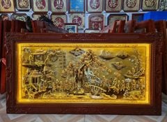 tranh vinh quy bai to dong vang nen xuoc dat vang khung duc kich thuoc 170cmx90cm xuong tranh dong
