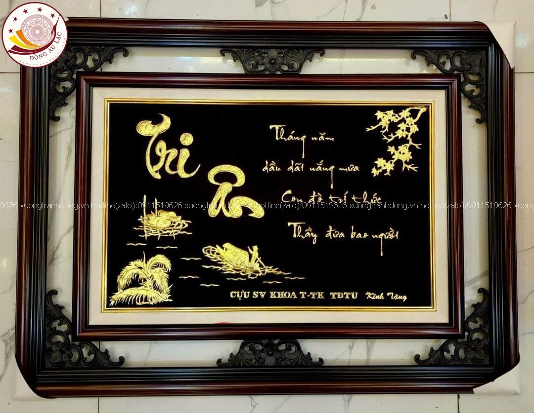 tranh qua tang chu tri an bang dong vang ma vang 24k kich thuoc 60x80cm xuong tranh dong
