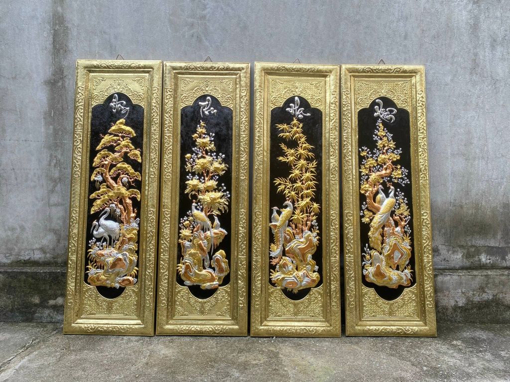 tranh đồng tùng cúc trúc ma