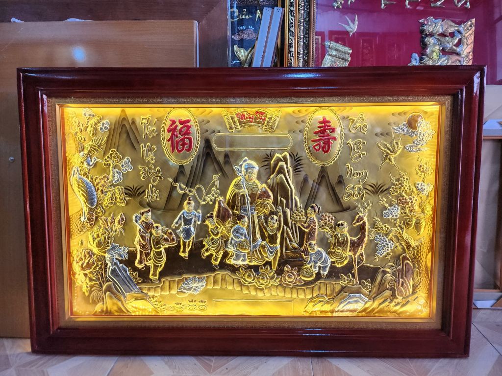 tranh đồng mừng thọ