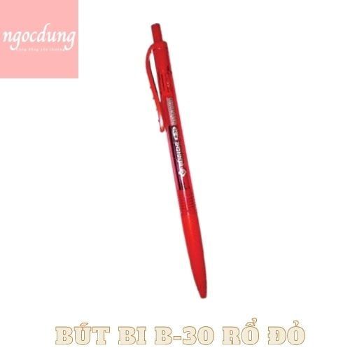 BNGHE-NBV6: Bút bi 0.8mm Đỏ B-30 Rổ (30 cây/hộp)