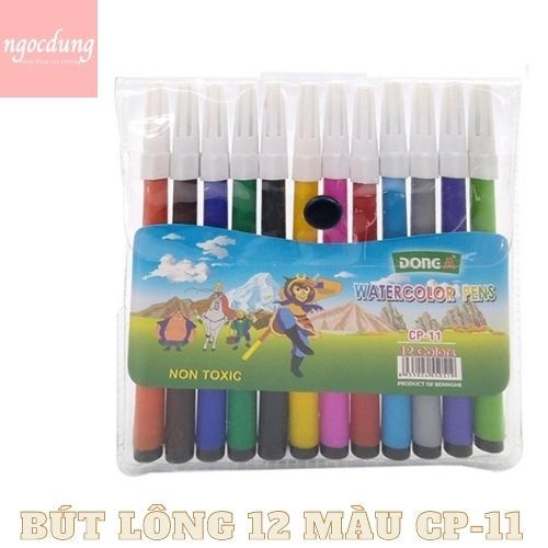 BNGHE-NBV2: Bút Lông 12 Màu CP-11 (5 vỉ/lốc)