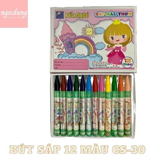 BNGHE-NHS12: Bút sáp 12 Màu CS-30 (10 hộp/lốc)