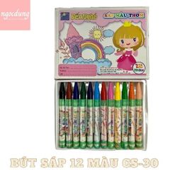 BNGHE-NHS12: Bút sáp 12 Màu CS-30 (10 hộp/lốc)