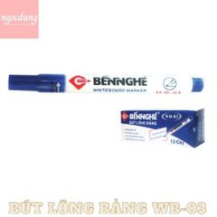 BNGHE-NBV2: Bút lông bảng Màu Xanh WB-03 - Loại nhỏ (10 cây/hộp)