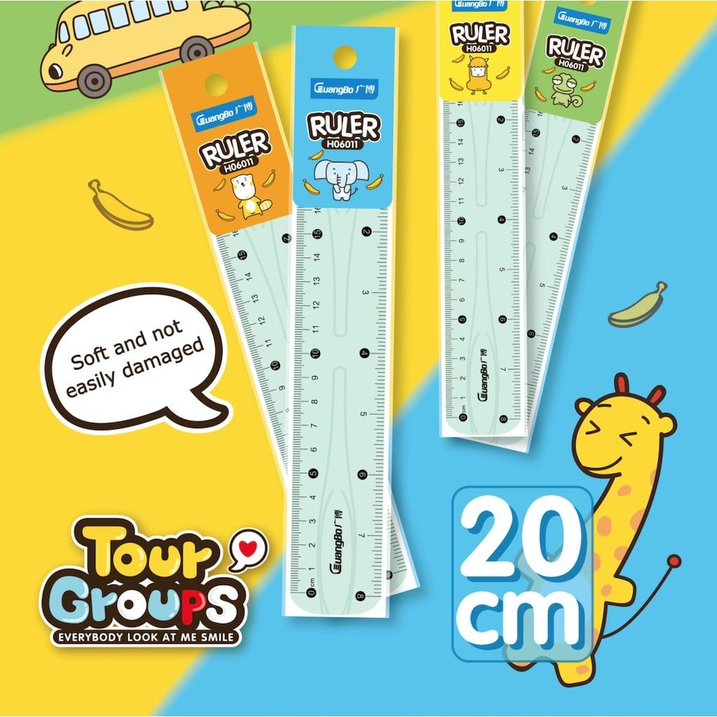 GUANGBO-NHS13: Thước dẻo Tourgroups 20cm GB06011 (24c/hộp) GUANGBO