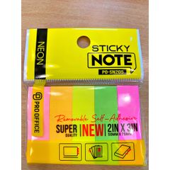 HAHAPRO-NGS5: Giấy Note 5 màu neon nhỏ PO-SN205 (12 Cái/Hộp) 3SN0005