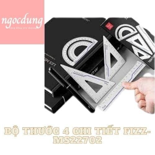 GUANGBO-NHS13: Bộ thước 4 chi tiết Fizz (36 bộ/hộp, 288 bộ/thùng) FZ22702