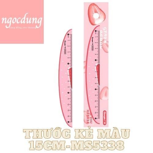GUANGBO-NHS13: Thước kẻ màu 15cm (24c/hộp, 960c/thùng) GB5338