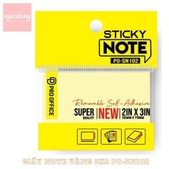 HAHAPRO-NGS5: Giấy Note vàng - 2x3in PO-SN102 (12C/Hộp) 3SN0001