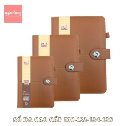 MINHCHAU-NGS1: Sổ Khuy Bấm Da Vàng 200tr MC136 (30Q/T)