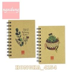 HONGHA-NGS2: Sổ lò xo Green Plant A6 200 trang ĐL 70g/m2, 5q/lốc 4154