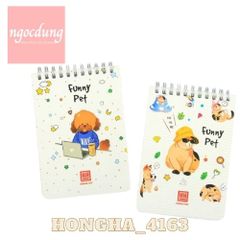 HONGHA-NGS2: Sổ Lò xo Funny Pet A6, 200tr MS 4163 (80q/Th)