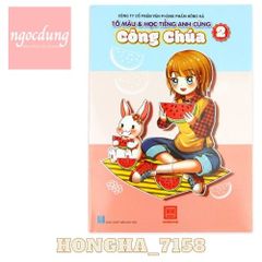 HONGHA-NTV4: Vở tô màu và học Tiếng Anh cùng Công chúa- Quyển 2, 24tr cả bìa, ĐL 80g/m2,10q/lốc, 200x280 7158