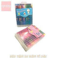 LS01-NHS12: Sáp Vặn 24 Màu Vỉ Dài