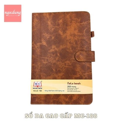MINHCHAU-NGS1: Sổ Da Cao Cấp Khuy Bấm 188 ( 16.5 x 24.5) MC (40Q/T)