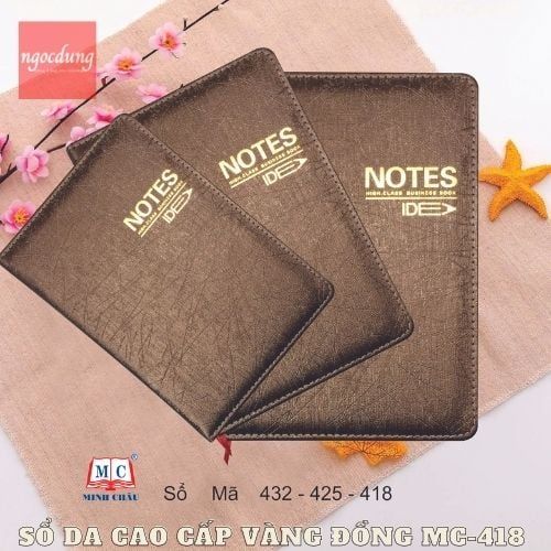 MINHCHAU-NGS1: T418 Sổ Da Cao Cấp ( Vàng Đồng) MC (35Q/T)