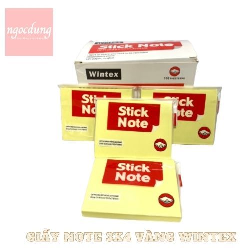 XUKIVA-NGS5: GIẤY NOTE 3X4 VÀNG WINTEX - Xukiva ( 20xap/hop)