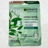  Mặt Nạ Giấy Dưỡng Ẩm Garnier SkinActive Hydra Bomb Trà Xanh & Hyaluron - 1 Miếng 