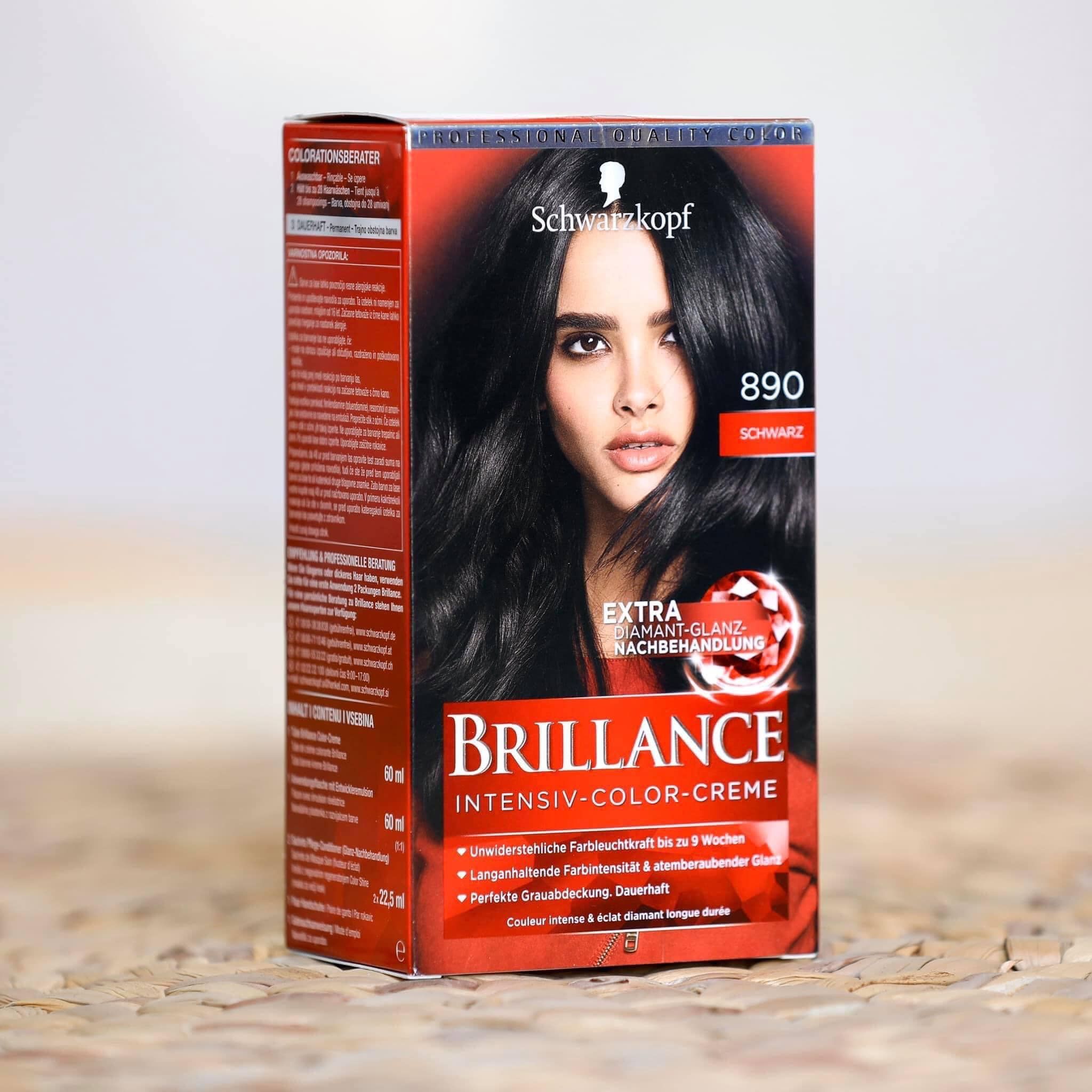  Thuốc nhuộm tóc Số 890: Màu đen - Brillance của hãng Schwarzkopf 