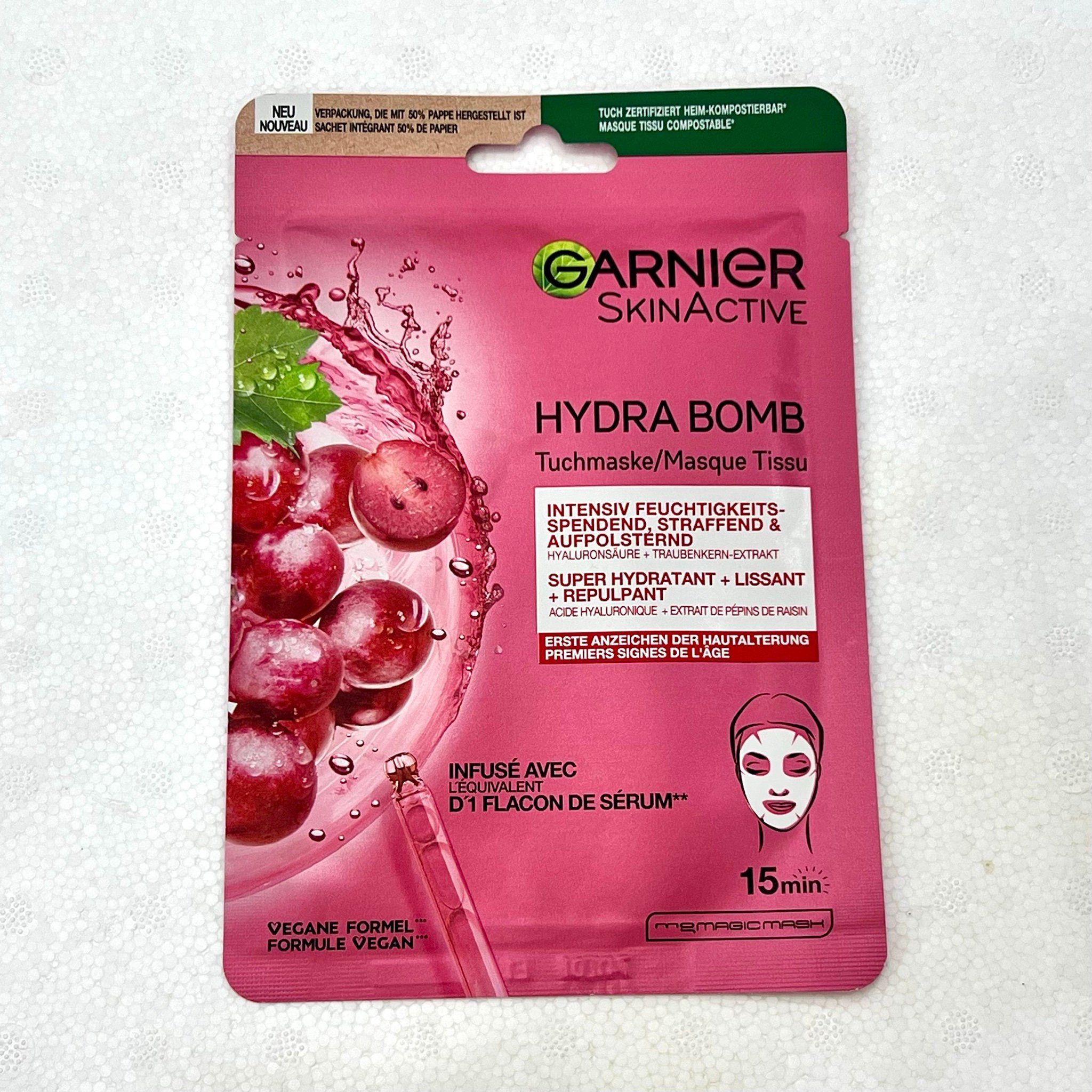  Mặt Nạ Vải Garnier SkinActive Chống Lão Hóa Hydra Bomb Chiết Xuất Nho 28g 