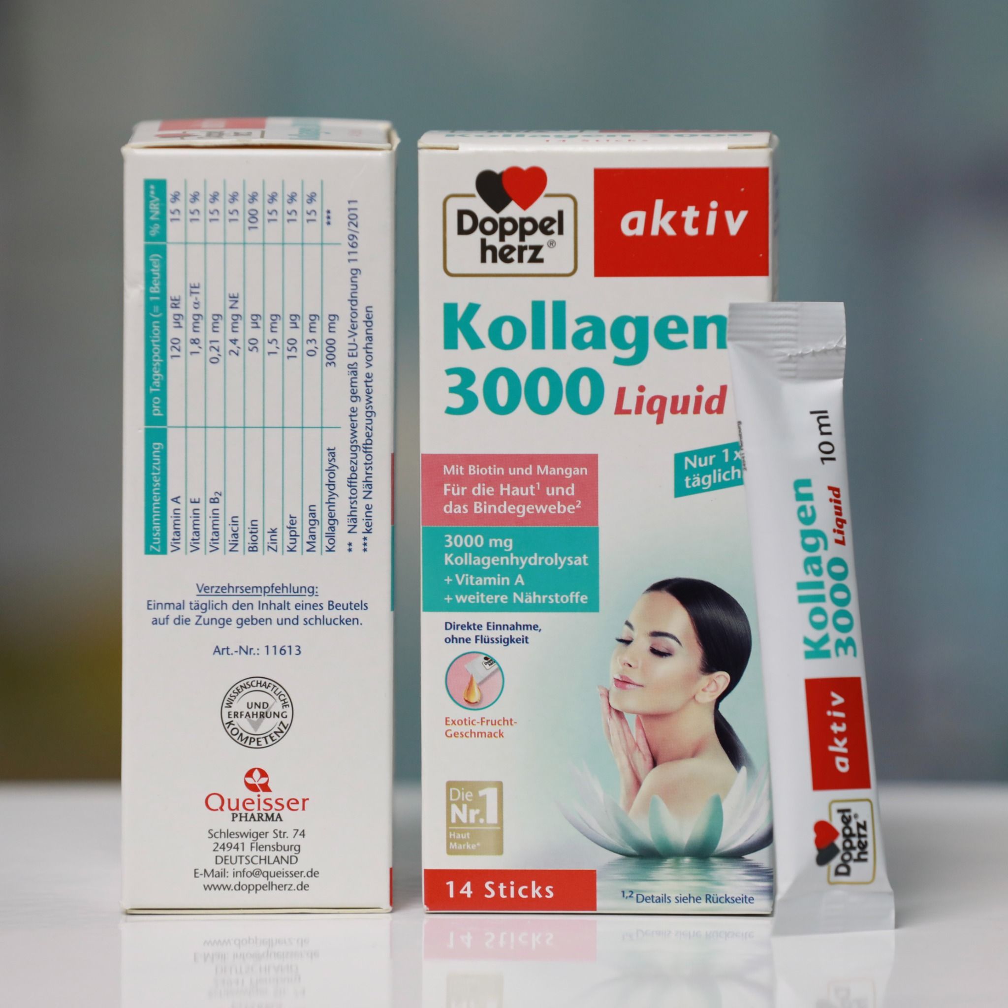  Kollagen 3000 liquid dạng thủy phân với hàm lượng Kollagen cao lên tới 3000mg, hộp 14 gói 