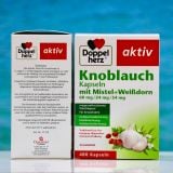  Viên uống bổ tim mạch của hãng Doppel herz aktiv Knoblauch Kapseln mit Mistel + WeiBdorn, hộp 480 viên 