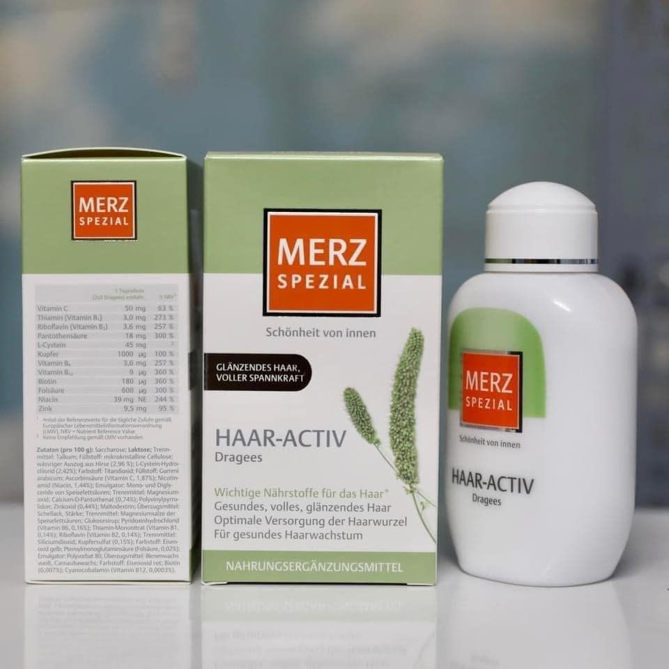  Thuốc Mọc Tóc Hộp Màu Xanh Merz Spezial Haar Activ, 120 Viên 